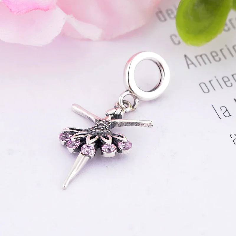 Fit Original Pan Charm 100% 925 Sterling Silver Beads Ballerina Girl Dangle Pendant For Women Jewelry Berloque