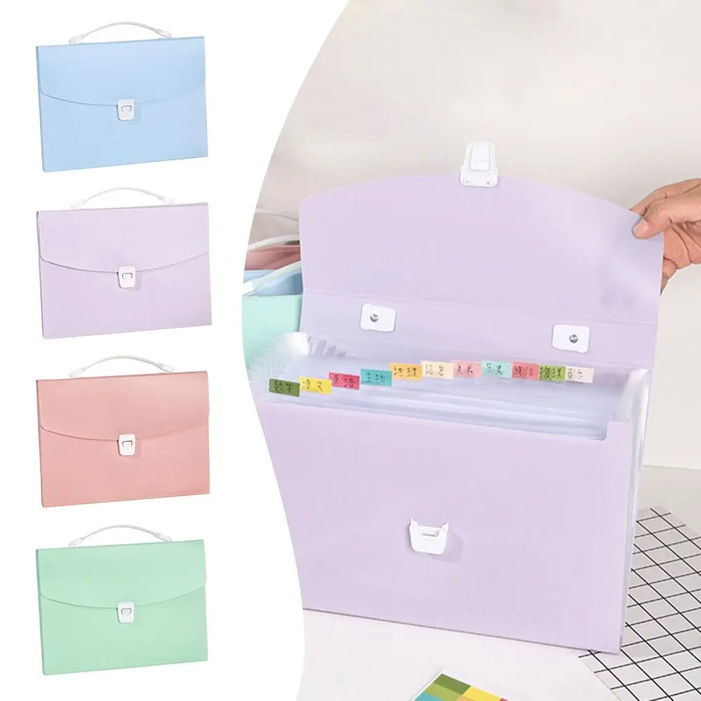 

12-Layer A4 File Folder Multi-layer Expanding Large Capacity Data Sorting Storage Bag Waterproof Horizontal Hand-held Bag