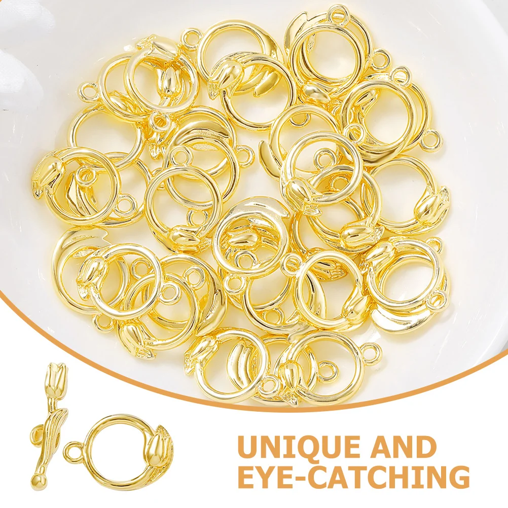 

4 Sets Metal Necklace Clasp Copper Connecting Buckle Bracelet Closures T-Strip Toggle Clasps for DIY Handmade Jewelry Crafts