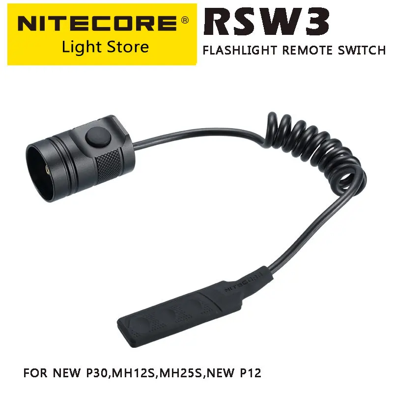 NITECORE RSW3 Tactical Remote Switch Rear Mount Portable Lighting Accessories for Flashlight NEW P30,  P12 MH12S MH25S