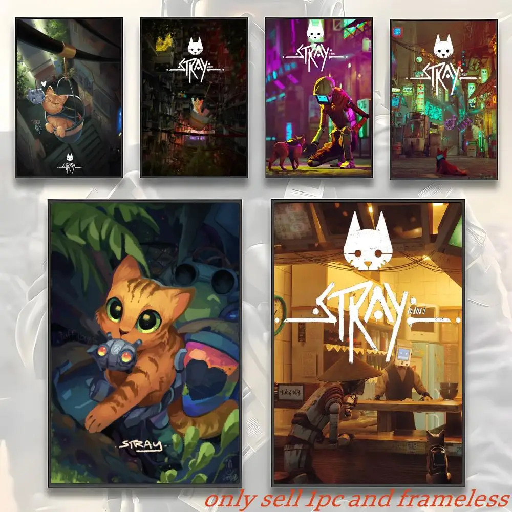 Game S-Stray Cute Cat Poster Modern and Elegant Wall Stickers for Home Decor Living Room Dormitory Wall Art