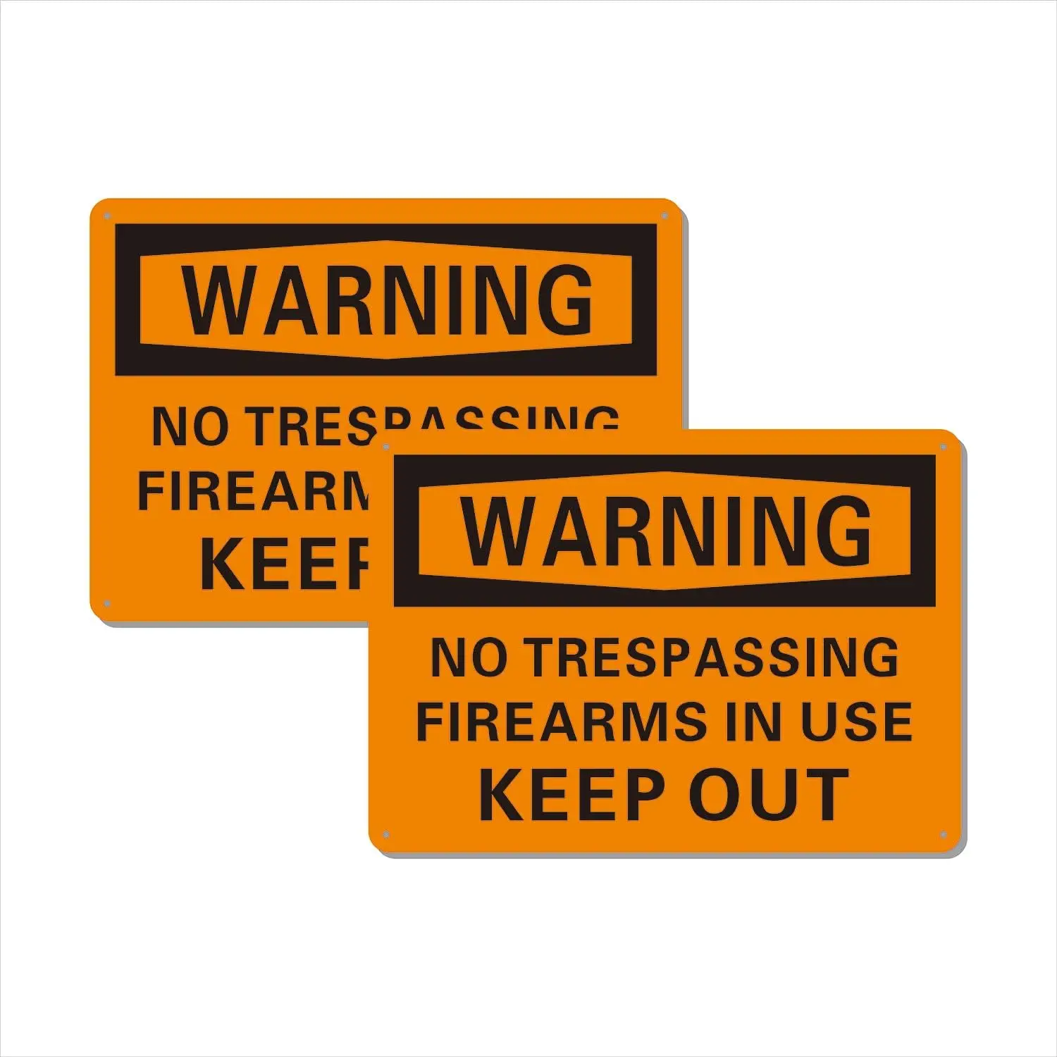 Beiyier (2-Pack) Warning No Trespassing Firearms in Use Keep Out Safety Sign Private Property Metal 10x14 Aluminum, Durable sign