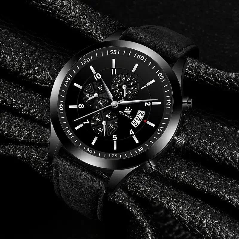 Neue Uhr Männer Mode Casual Leder Gürtel Uhren Mode männer Vielseitig Kalender Business Quarzuhr