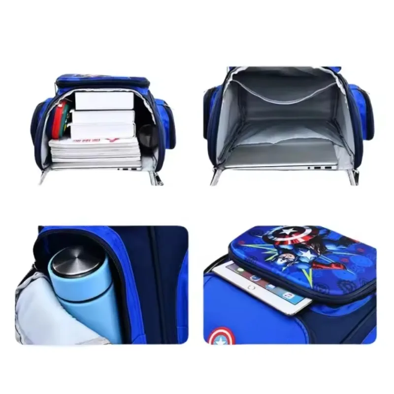 Marvel Spiderman Cartoon Anime Boys and Girls 1-3-6 Grade Children Cute Space Waterproof School Bags Kindergarten Shoulder Gifts