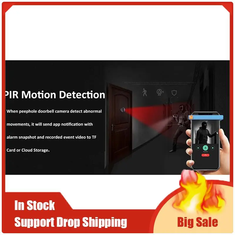 Лучшие предложения Smart Tuya 1080P Wi-Fi дверной звонок глазок камера пластиковый 5000 мАч аудио умный дверной звонок для Alexa Google