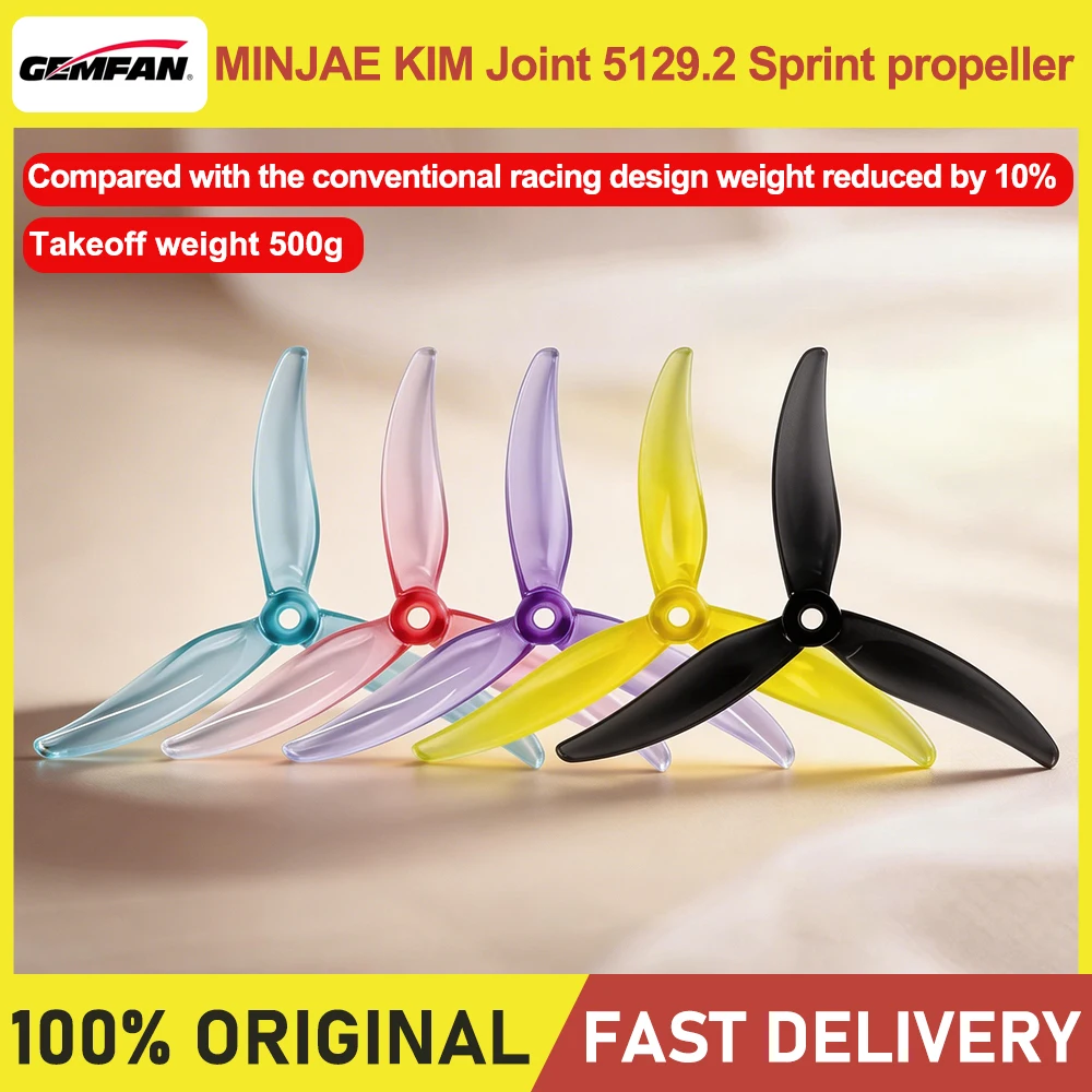 Gemfan 5129.2 Racing Propellers for Drones MINJAE KIM's Joint-Design Lightweight High-Speed Aerial Racing Accessories