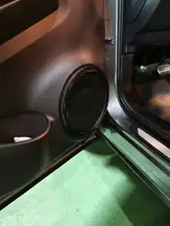 Altavoz de puerta de coche de acero inoxidable, cubierta de sonido estéreo decorativa para Nissan Juke F16 2019-2023, patrón de fibra de carbono