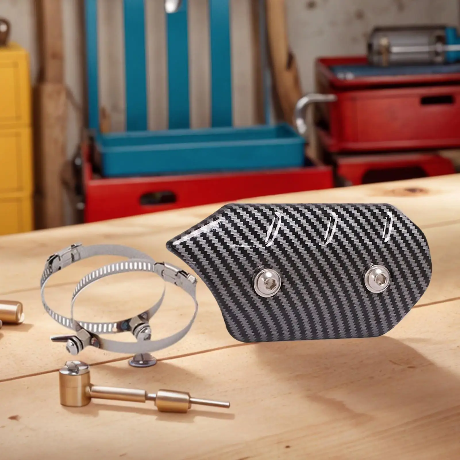 دراجة نارية العادم الحرارة درع السلامة ملموس حامي العادم الحرارة درع الخمار لركوب الحماية في الهواء الطلق تخفيف