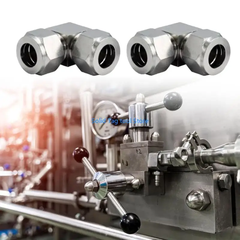 4XFD Pack Of 4 Double Nut Compression Elbow Gas Line Fittings Gas Line Elbow Connectors 2025 New Dropping