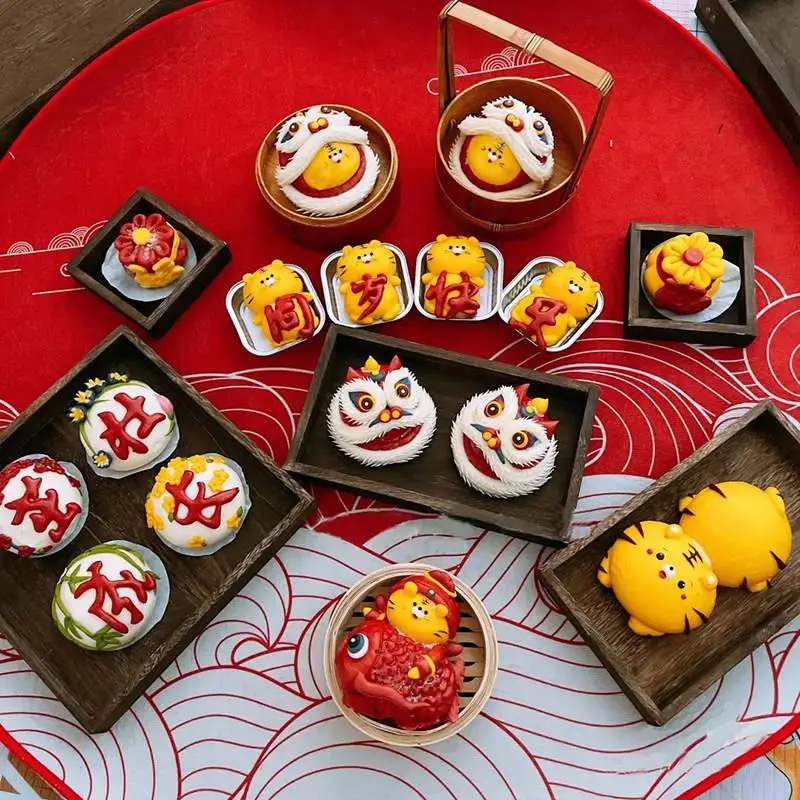 

Wooden Bamboo Woven Dert Tray Baby Gift Bread Plate Children's Birthday Decoration Bamboo Basket Fruit Bowl Dining Tableware