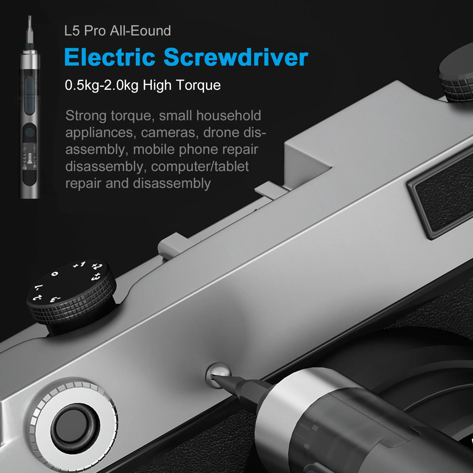 Smart Electric Screwdriver with Dual Torque Adjustment Strong Magnetic Adsorption Bits Appliances Phone Disassembly Repair Tool