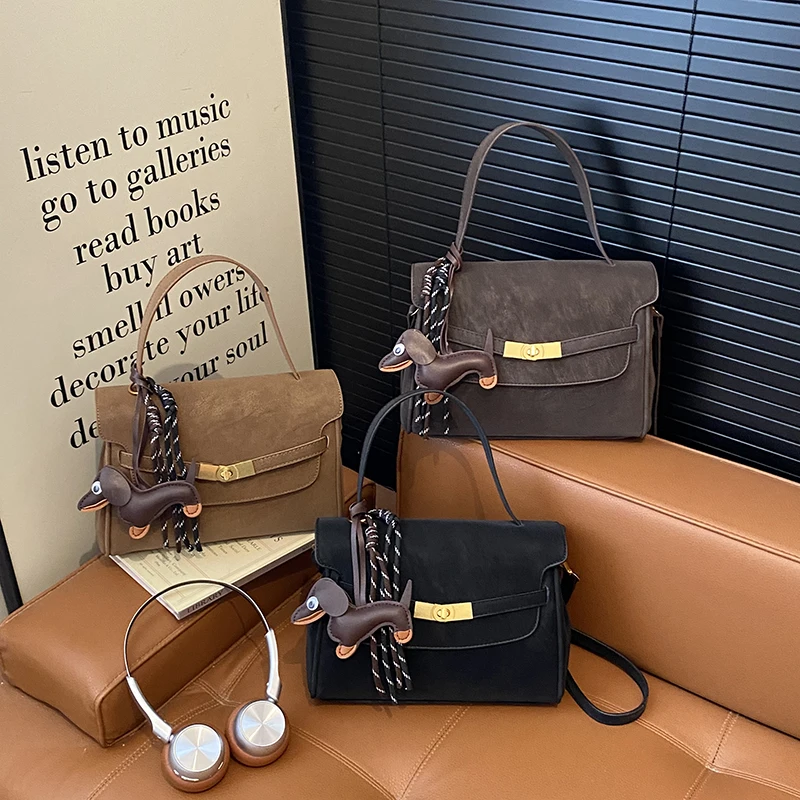 حقيبة كروس كلاسيكية من Maillard للنساء شتاء جديد عصري في منتصف العمر حقيبة كيلي محمولة حقيبة مربعة صغيرة