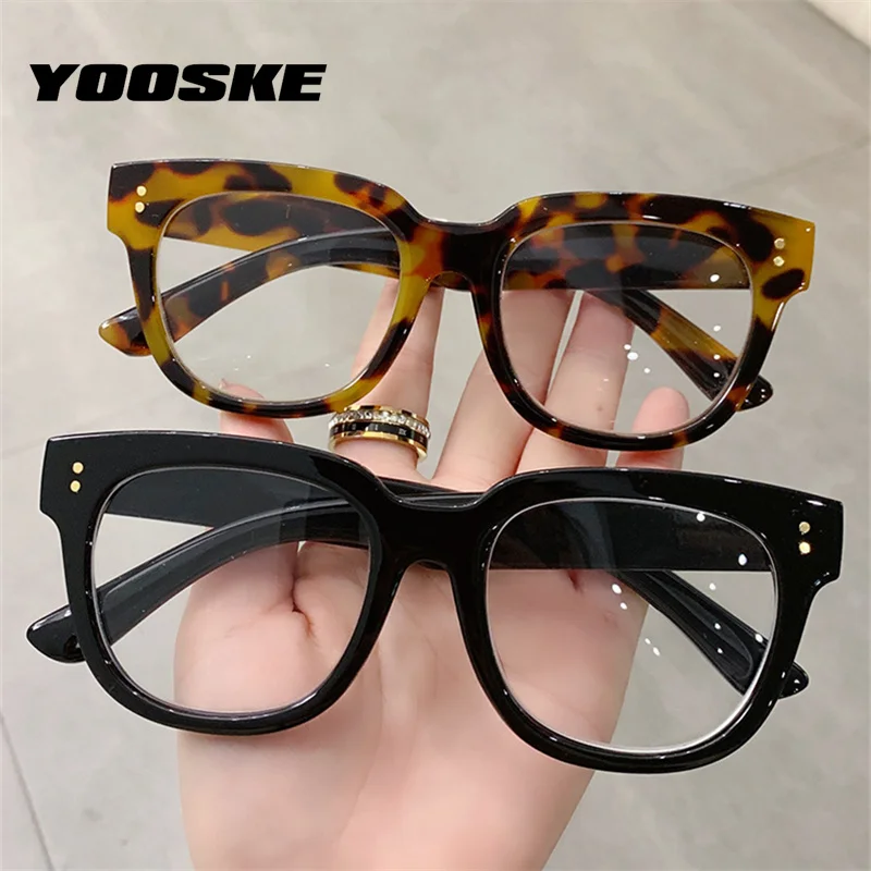 YOOSKE Anti Blue light Reading Glasses Women Men Retro Square Eyeglasses Prescription Presbyopia Eyewear +1.0 +1.5 +2.0 +3.5