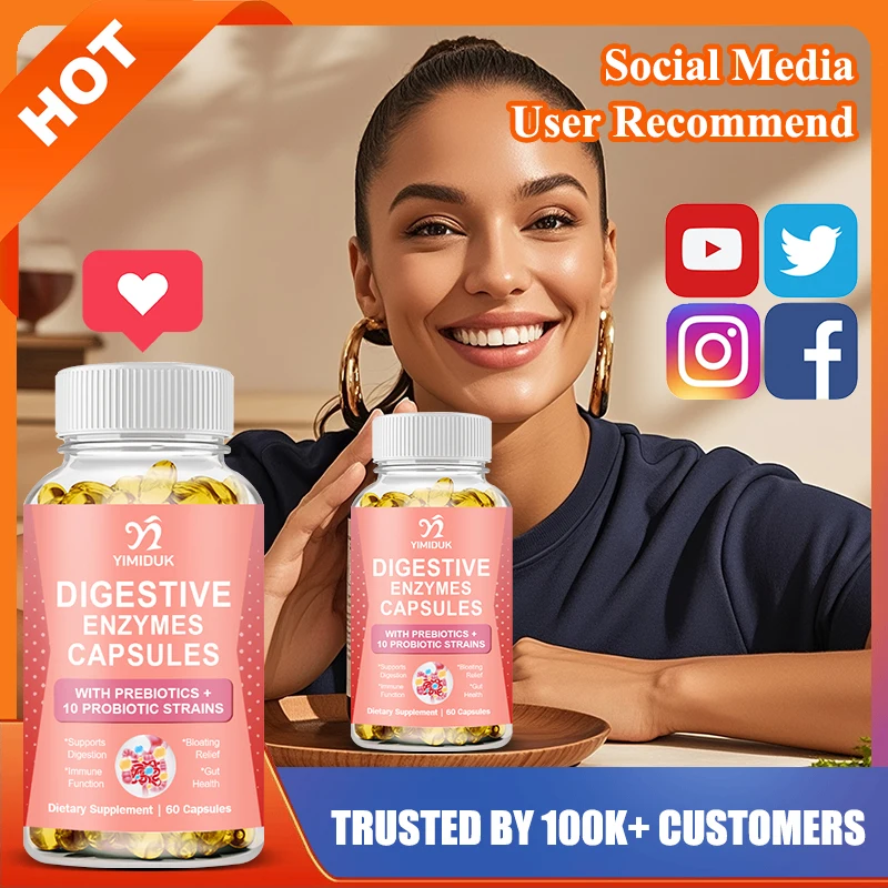 Advanced Digestive Enzymes Supplement, for Helps Bloating, Acid Reflux & Promotes Pancreatic Health, Energy Boost, Gluten-Free