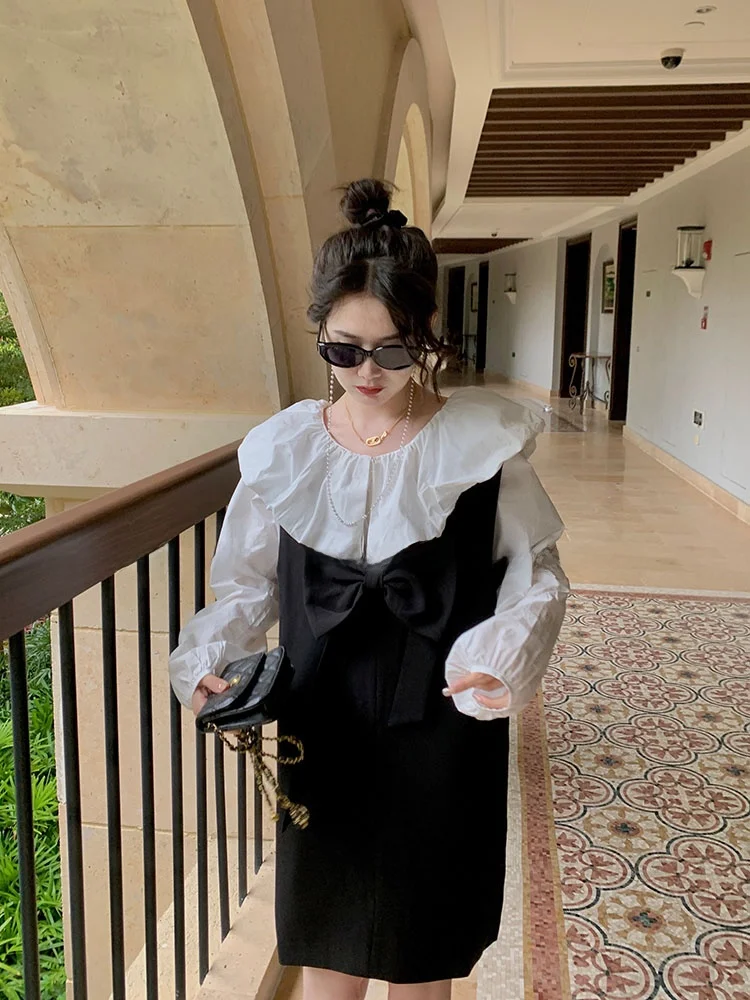 

Женский ретро-жилет Hebe Sle Bla с завязками на бретелях, приталенная юбка А-силуэта в корейском стиле, с высокой талией, юбка-карандаш