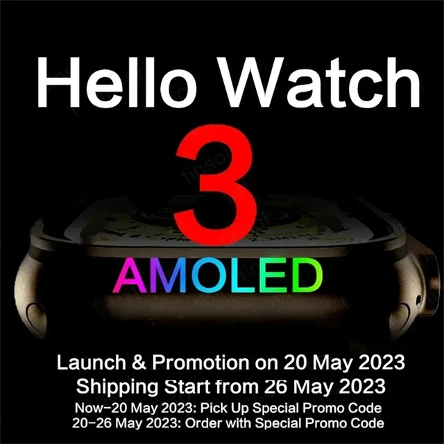 2024 Original Hello Watch 3 Ultra AMOLED Smartwatch 49mm NFC Compass  Bluetooth Call Sport Smart Watch Men Women For Android IOS - AliExpress