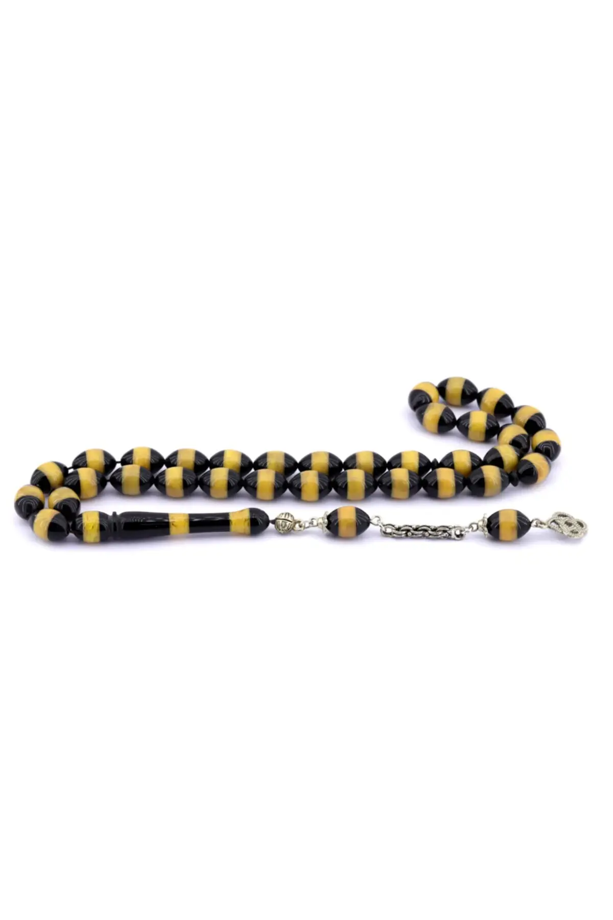 Yellow Black Powder Amber Tasbih rosary is the most beautiful and original accessory very special gift muslim islam worship