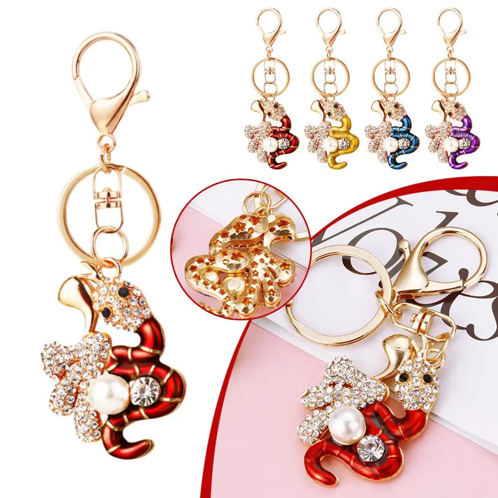 2025 Year Of Chinese Snake Lucky Pendant Keychain Key Gift Bag Key Accessories Creative Charm Men Women We Q9R7