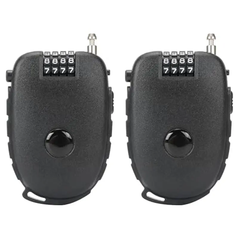 

Быстросъемный стальной трос JHD длиной 29,5 дюймов с 2-мя 4-значными кодовыми замками (без ключа) для велосипеда, шлема, лыж