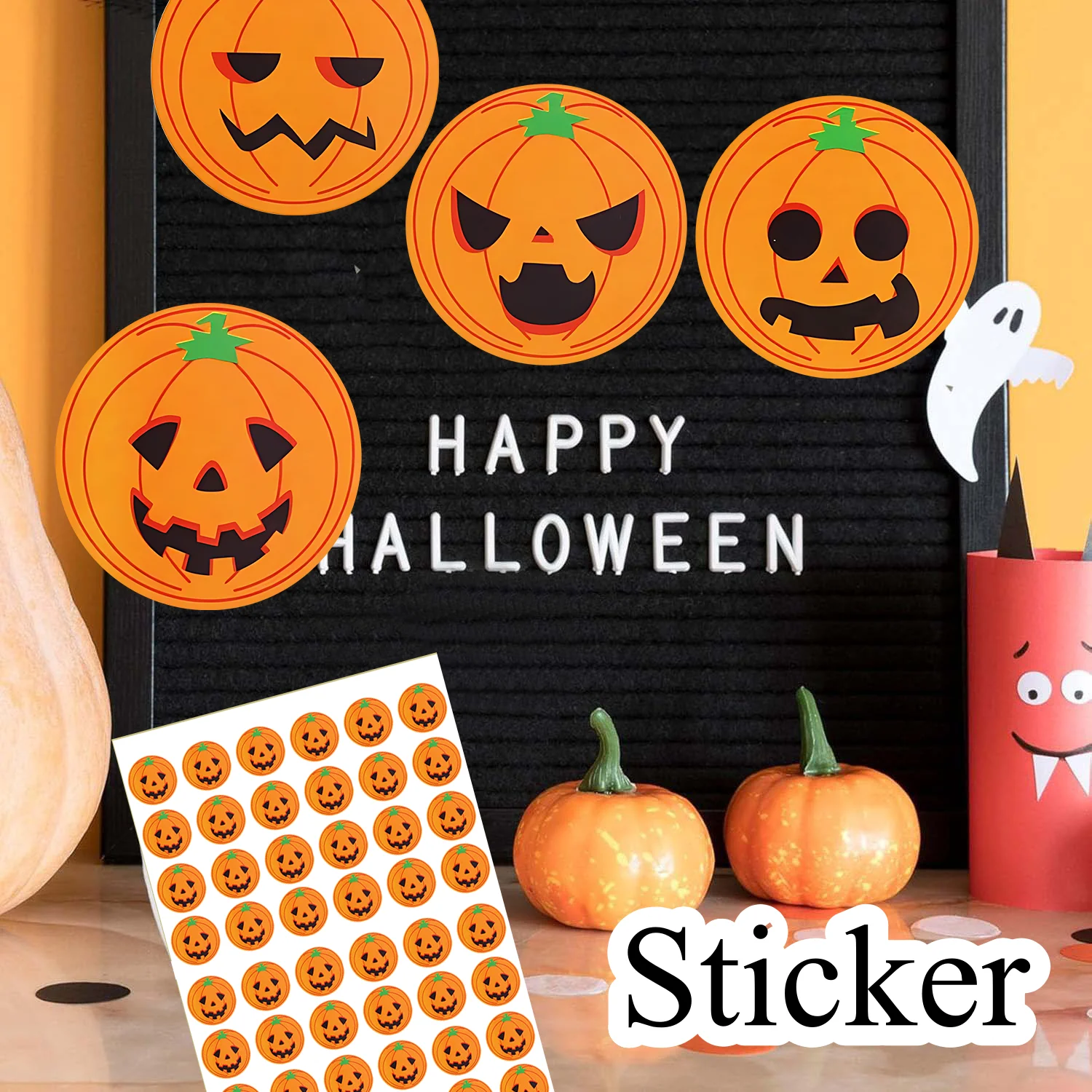 

48/96 шт Водостойкие Наклейки Тыква Хэллоуин Самоклеющиеся Милые Страшные Рожицы для Ноутбук Телефон Бутылка Украшение Вечеринки Дети Творчество Подарок