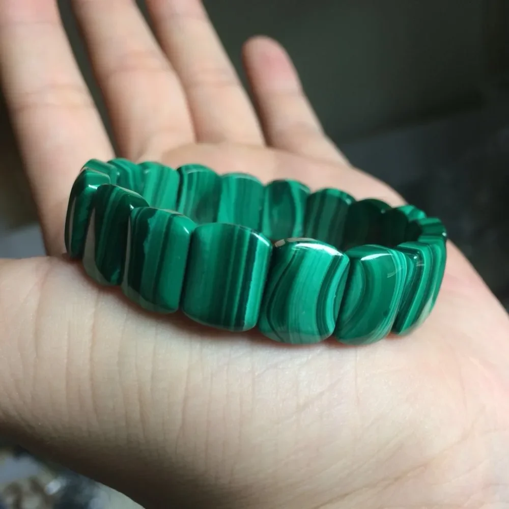 New Natural Malachite Stone Beads Charming Energy Braclet Natural Gemstone Bangle Fine Jewelry  for Woman for Gift  Wholesale !