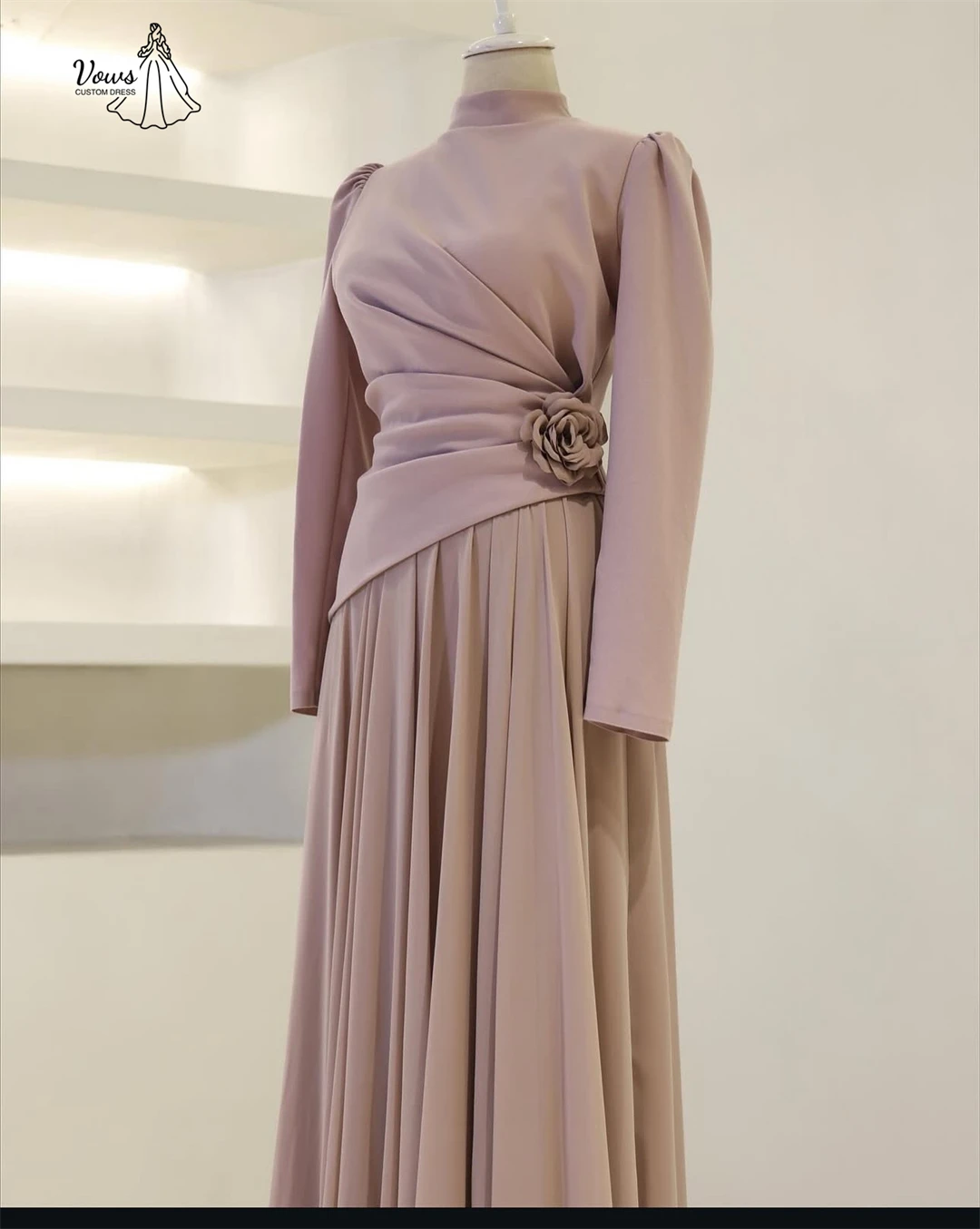 Vows Round Neck Elegant Dresses Woman Line A Custom Made Prom Luxury Dress 3D Flowers Elegant Guest Wedding Evening Dresses 2025