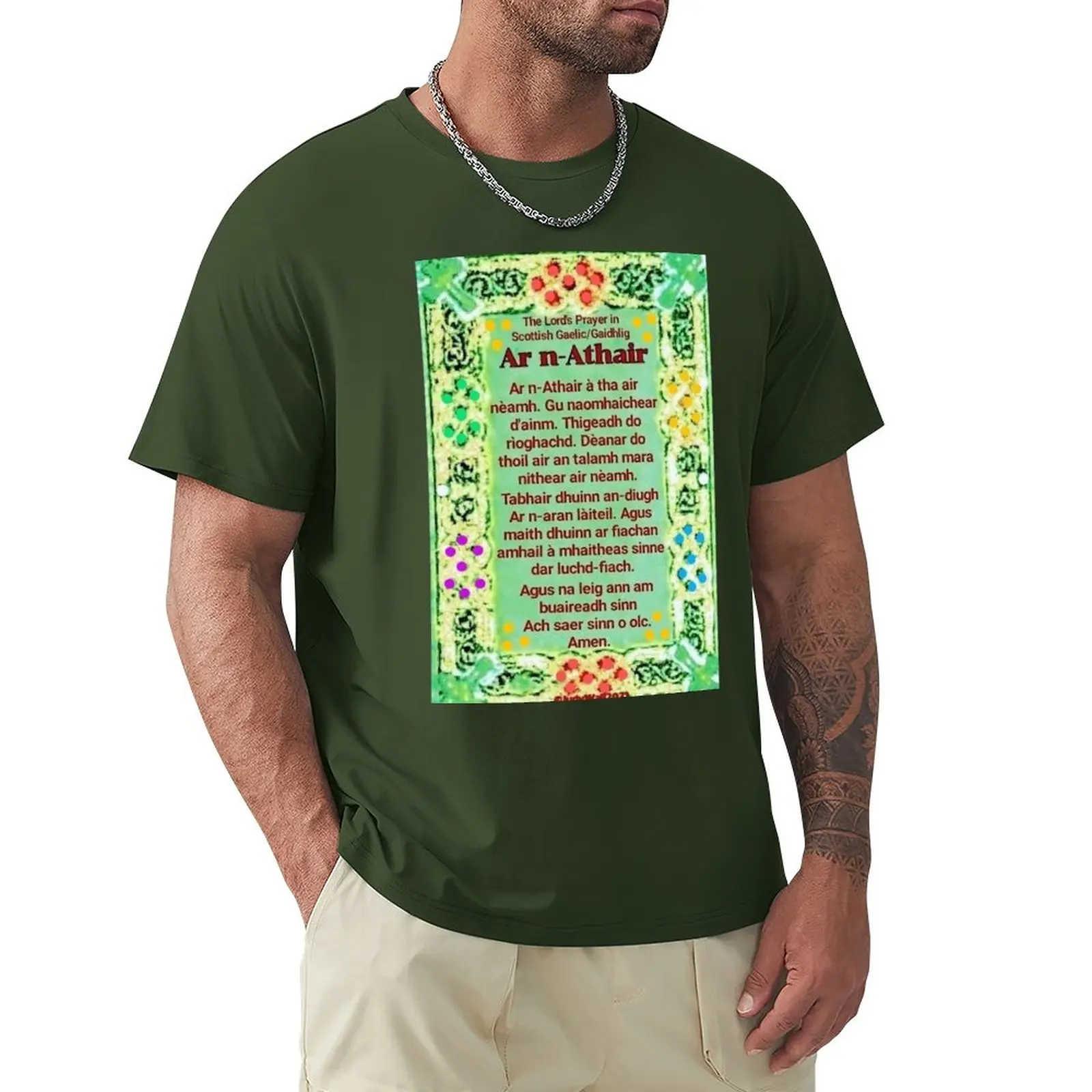 Scottish3 Gaelic, Lord's Prayer Ar n-Athair T-Shirt anime clothes oversizeds Men's t-shirts