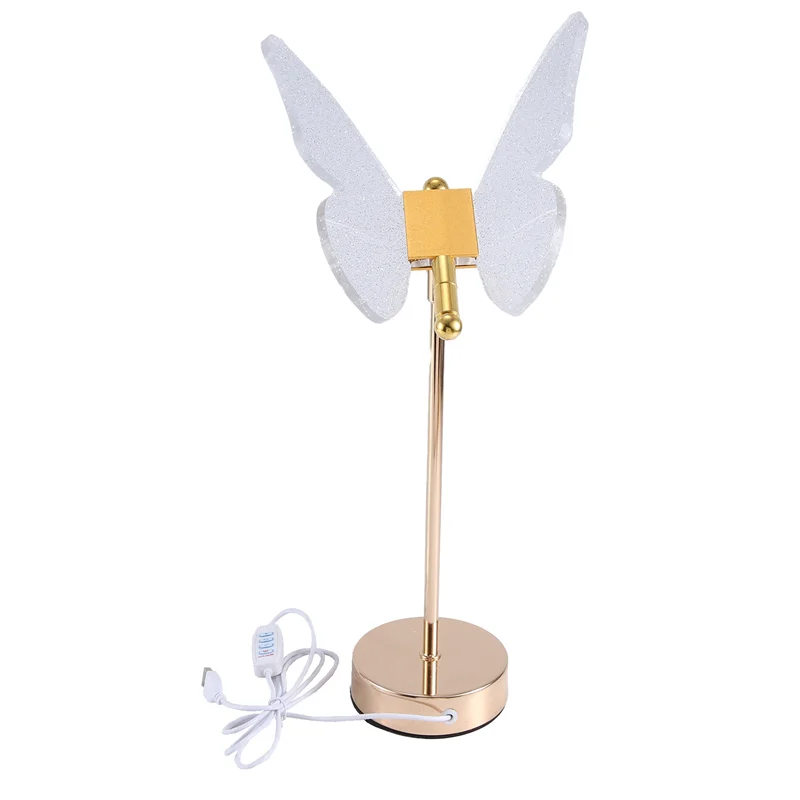 

F-T Butterfly Desk Lamp Indoor Lighting Button Home Decoration Bedroom Bedside Living Room Desk Lamp Plug-In Model Easy To Use