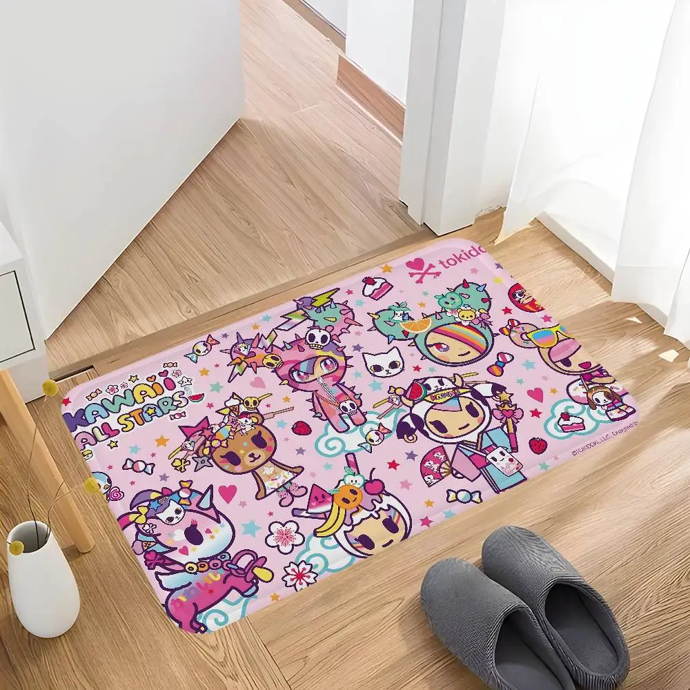 Fashion Brand T-Tokidoki Entrance Door Mat Washable Non-Slip Living Room Sofa Chairs Area Mat Kitchen Welcome Doormat