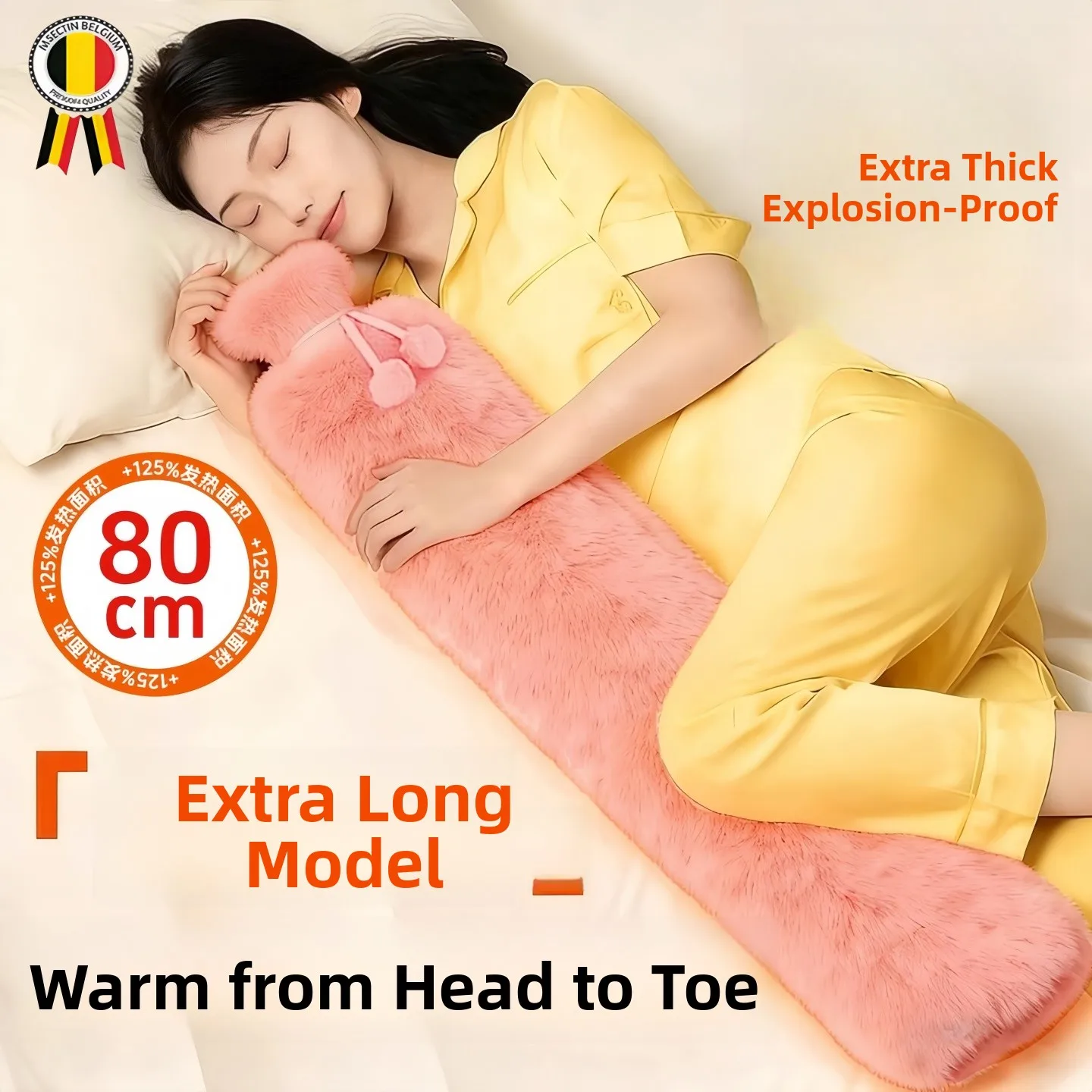 

Long Hot Water Bottle for Winter Bed Warmth Extra Length Fillable Warm Baby Heat Therapy Warm Water Bag Home Use Universal