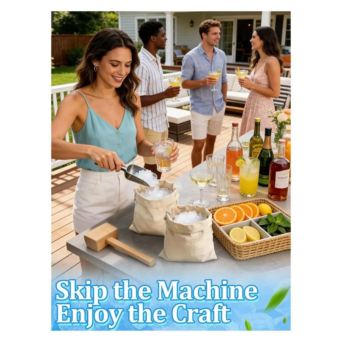 2026 New 2 Pack Enlarged Canvas Ice Crusher Bags with 1 Mallet -16.5