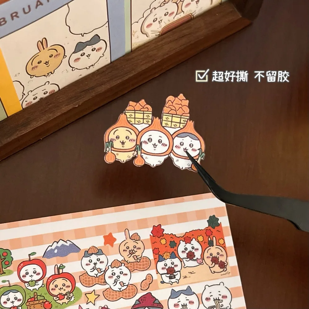 Chiikawa Cute Sticker Book Hachiware Usagi Kawaii Decals Journal Scrapbook DIY Decor Cartoon Anime Stickers for Girls Daily Use view 2