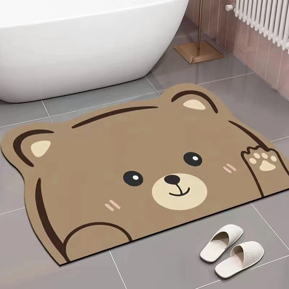 Super Absorbent Bath Mat Quick Drying Non-slip Entrance Doormat Diatom Ooze Nappa Skin Floor Mats Toilet Carpet Home Decor