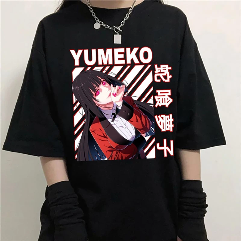 

New Print Yumeko Graphic Top Men's Women's Fashion Cool Summer Crew Neck T-Shirt Casual Loose Short Sleeve