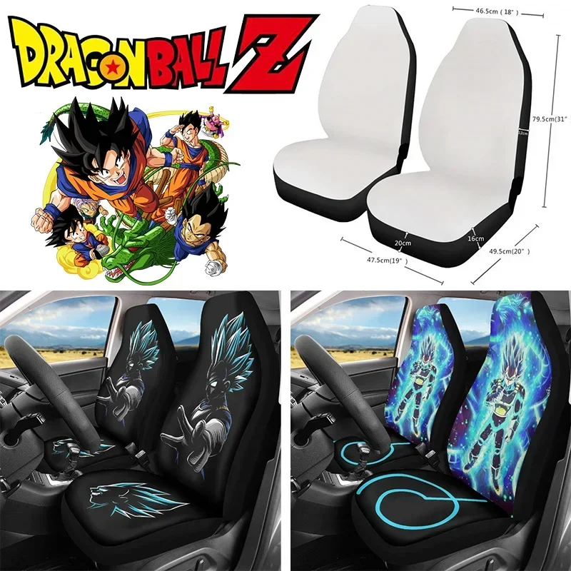 

Dragon Ball Goku 2Pcs Car Front Seat Protector Cover Car Accessory Universal Auto Seat Covers Breathable Cushion Protector Gift