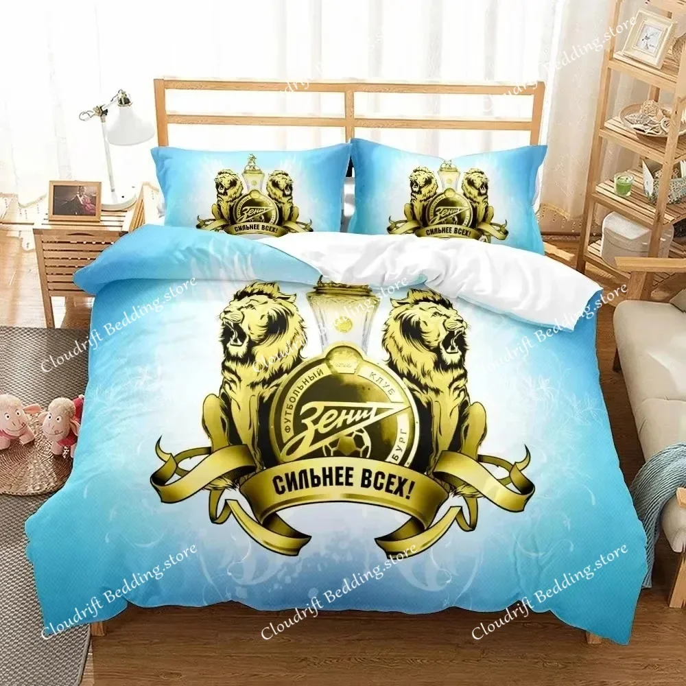 Football FC Zenit Saint Petersburg Bedding Set Boys Girls Twin Queen Size Duvet Cover Pillowcase Bed Kids Adult Home Textiles963