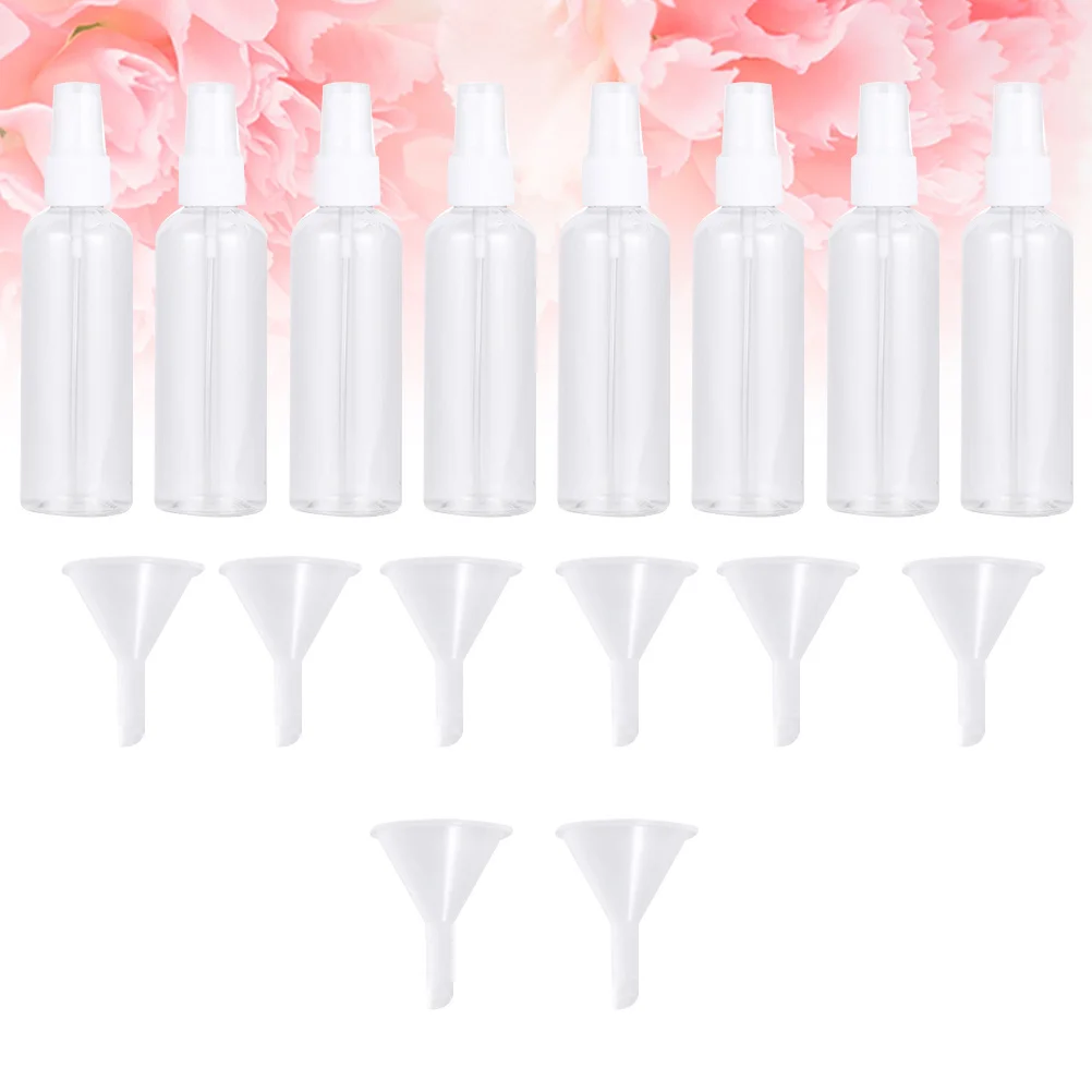 1 ensemble de flacons pulvérisateurs portables de 30 ml, flacons pulvérisateurs vides en plastique rechargeables, petits flacons pulvérisateurs de voyage avec entonnoirs pour parfum et maquillage