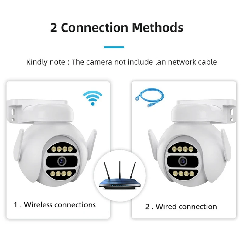 FULL-Wifi Camera 2MP Full HD Outdoor Wi-Fi Surveillance Camera Security Protection Night Vision Smart Home Waterproof Monitor