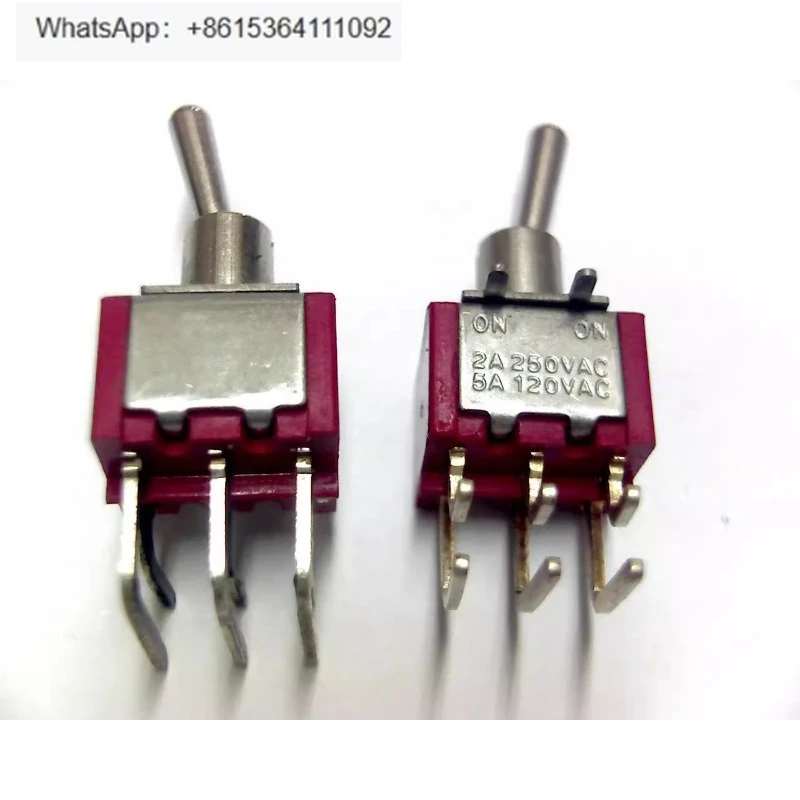 

Button switch, swing arm switch MTS-202C3 6 feet 2 gears, curved foot 10pcs