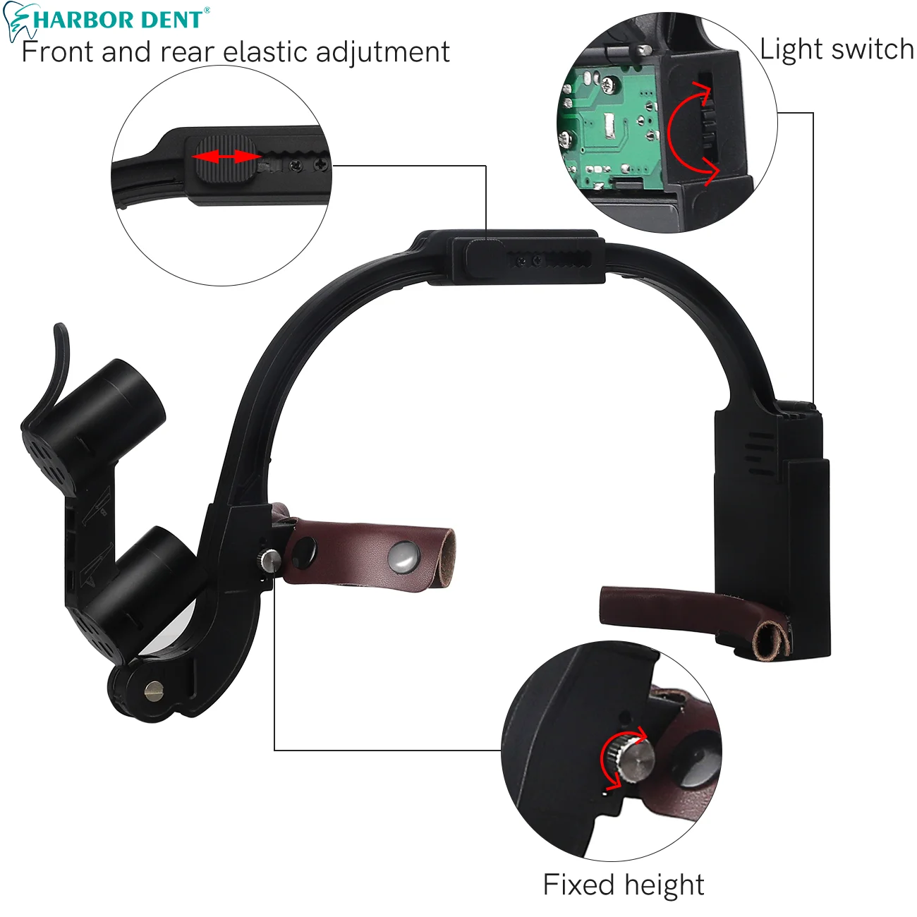 5W Dental LED Head Light Lamp 2.5X 3.5X Dentisit Surgical Headlight Magnification Binocular Loupes With 2 Filters