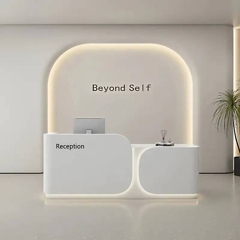 for Clothing Store Baking Paint Front Desk Customer Center Reception Counter Workstation Computer Desk Office Furniture