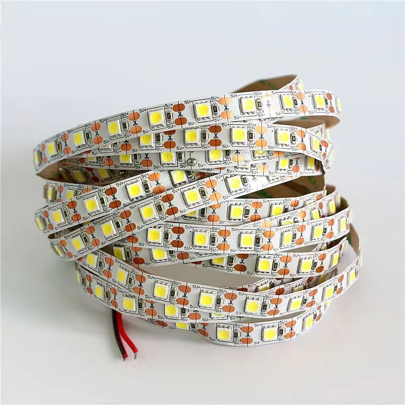 5m 5v 5050 LED Soft Flexible Strip Light RGB 3000k 4000k 6000k Red Green Blue Yellow Pink Craft Plant Gift Bar Toy TV Backlight