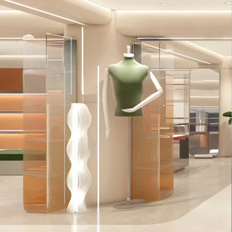 High-End Gradient Color Circular Arc Acrylic Showcase Shop Display Cabinet