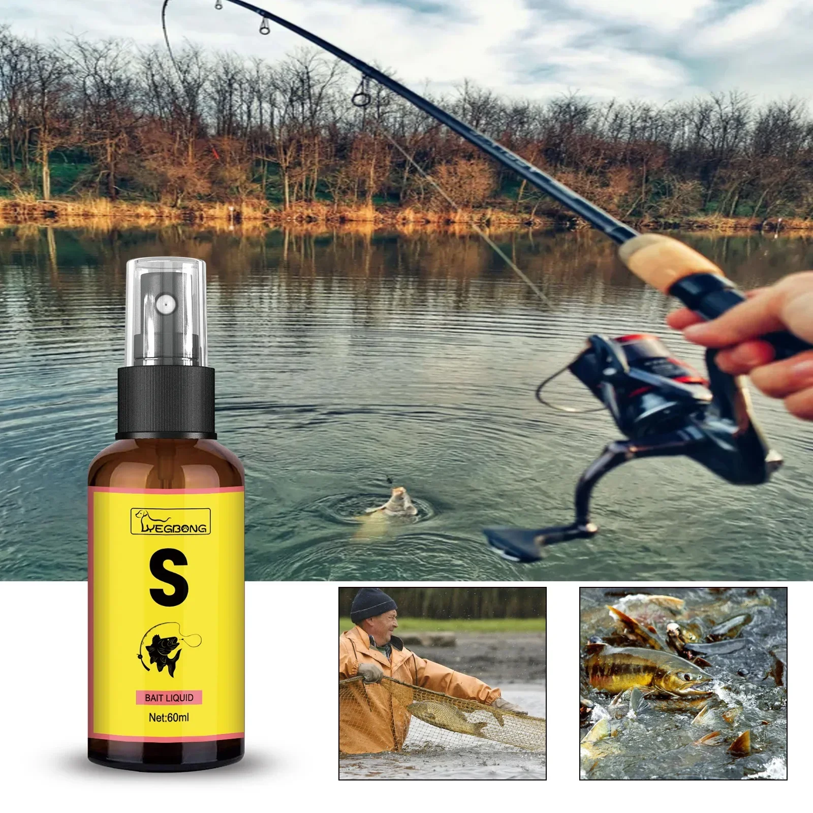 Carp Fishing Bait Liquid 60ml Attractant Smell Additive Flavor Liquid Natural Bait Scent Fish Attractants For Fishing Lovers