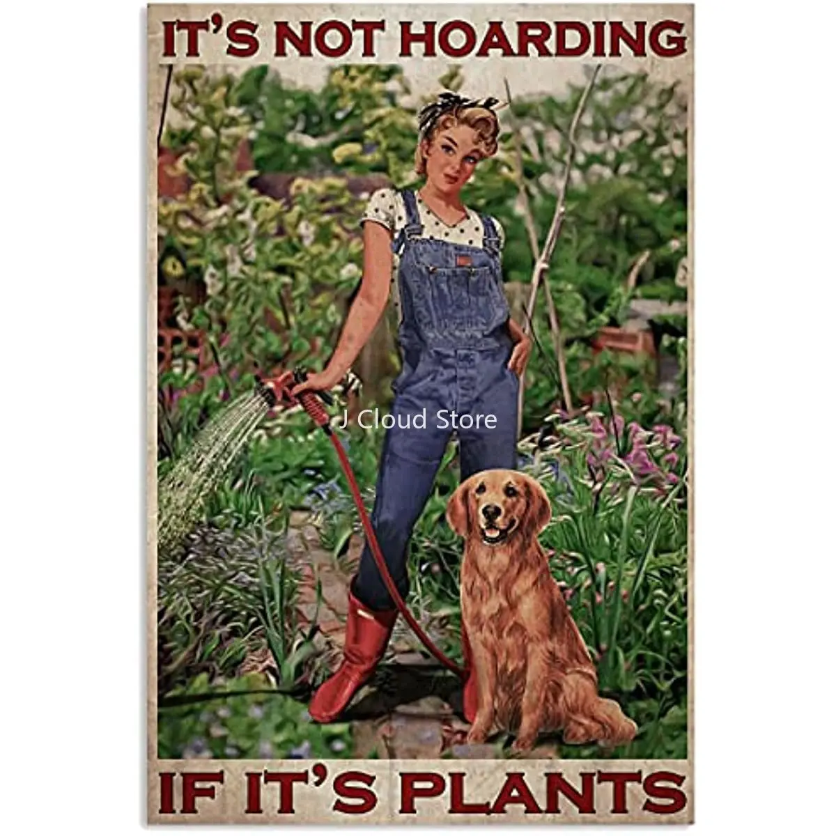 It's Not Hoarding If It's Plants Gardening It's Plan Vertical Metal Tin Sign Vintage Aluminum Sign for Home Coffee Wall Decor