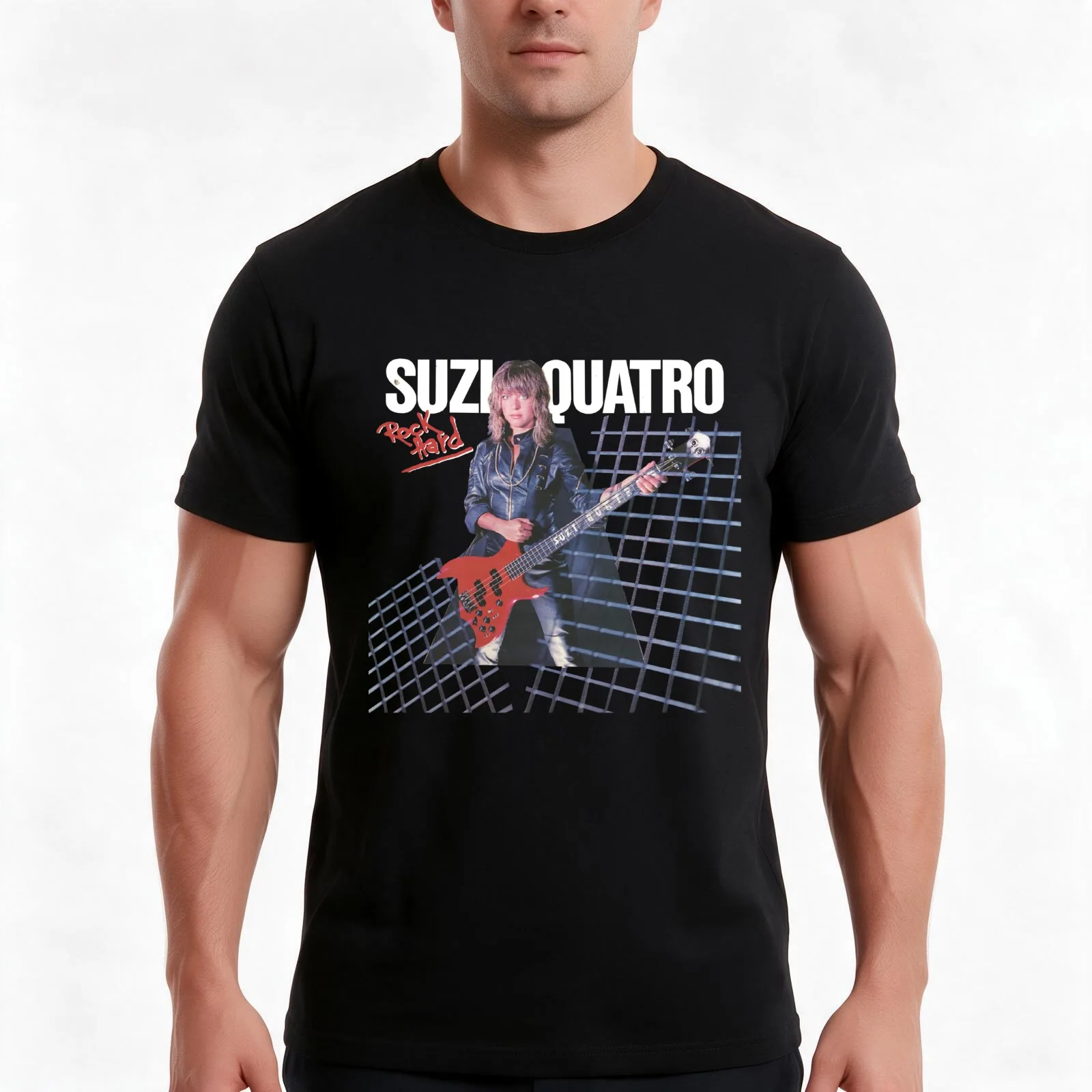 Pat Susan rock hard T-Shirt, Summer Casual Cotton Tee, Oversized Streetwear Tops, Vintage Graphic Print, Loose Fit Short Sleeve