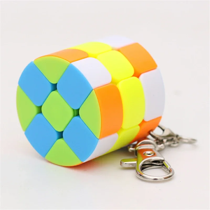Zcube KeyChain Mini 2x2 3x3 Triedro Cilindro Cubo Mágico Cubo Criativo Pendurar Decorações - Colorido