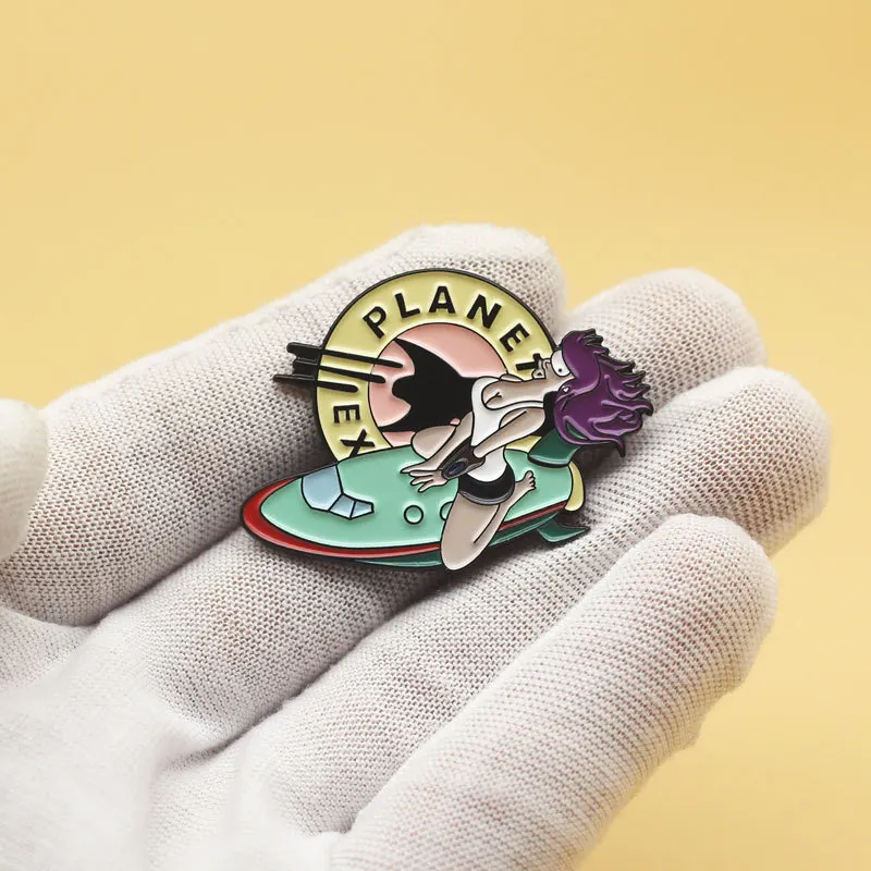 Creative Cartoon Character Metal Brooch Personality Trend Enamel Badge Fashion Coat Hat Backpack Decoration Lapel Pins Gift image 3
