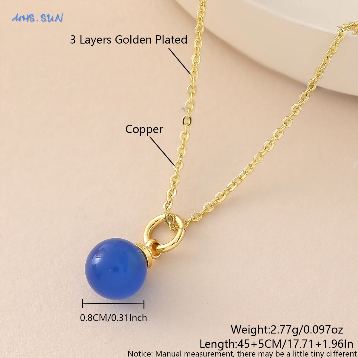 MHS.SUN تاج الموضة/السداسية ستار/مصاصة قلادة القلائد مطلية بالذهب حفلة عيد ميلاد مجوهرات هدية 1 قطعة للنساء فتاة