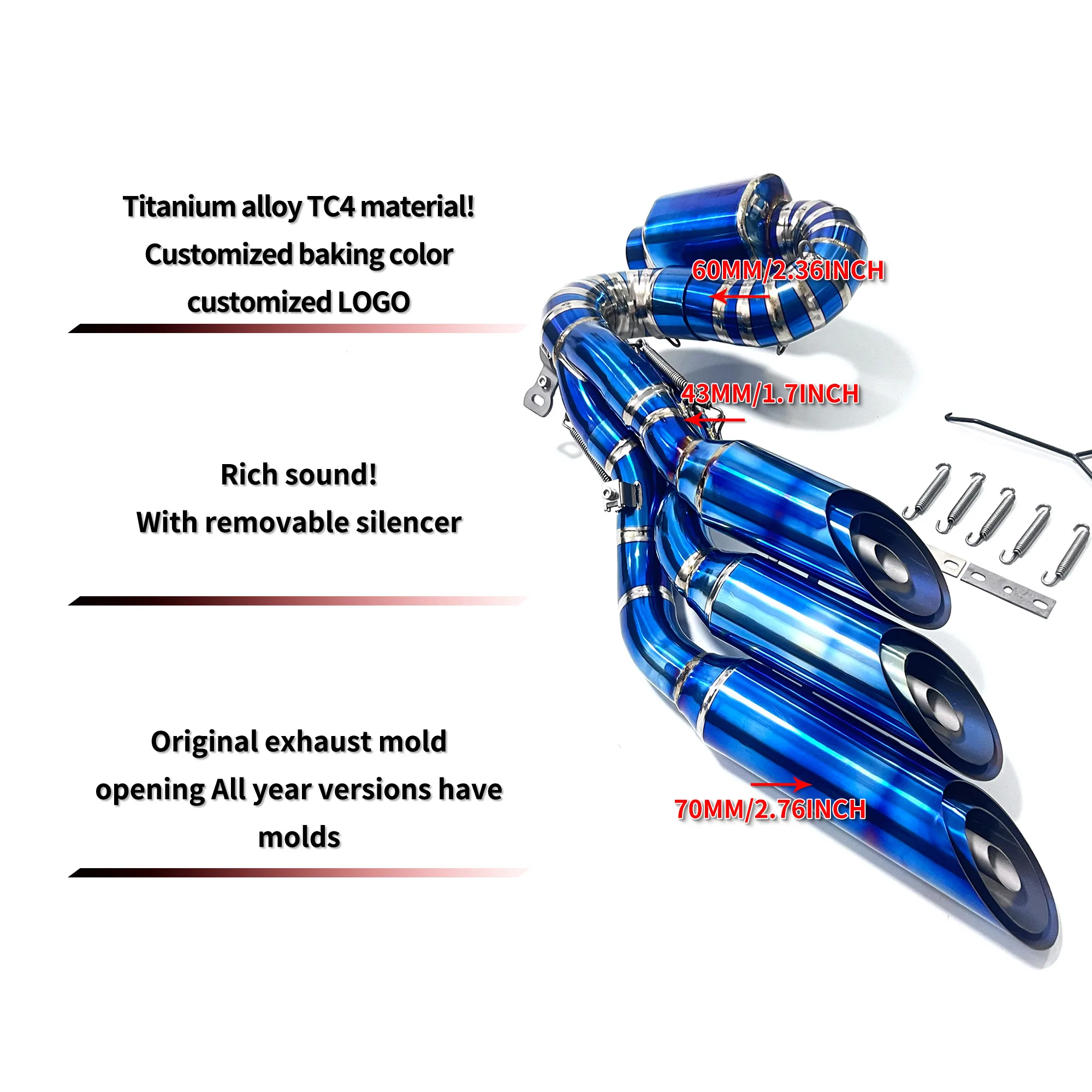 HEO Performance Titanium High Flow Exhaust Catback System For Augusta Dragster D800 Brutale B800 Motorcycle Exhaust